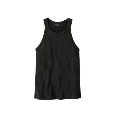 Womens Rib Knit Tank - Black