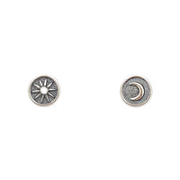 6109 - Tiny Charm Post Earrings - Sun and Moon