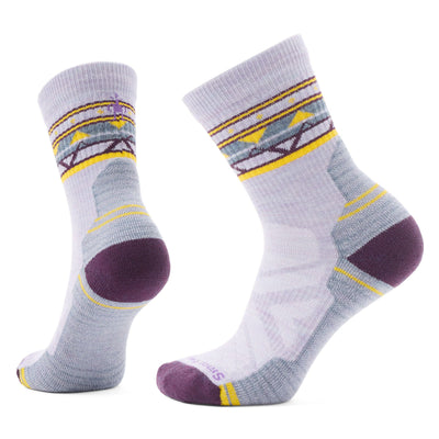 Smartwool Women's Hike Light Cushion Zig Zag Valley Mid Crew Socks - Chalk Violet
