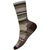 Smartwool Womens Hike Light Cushion Margarita Crew Socks - Taupe-Natural Marl