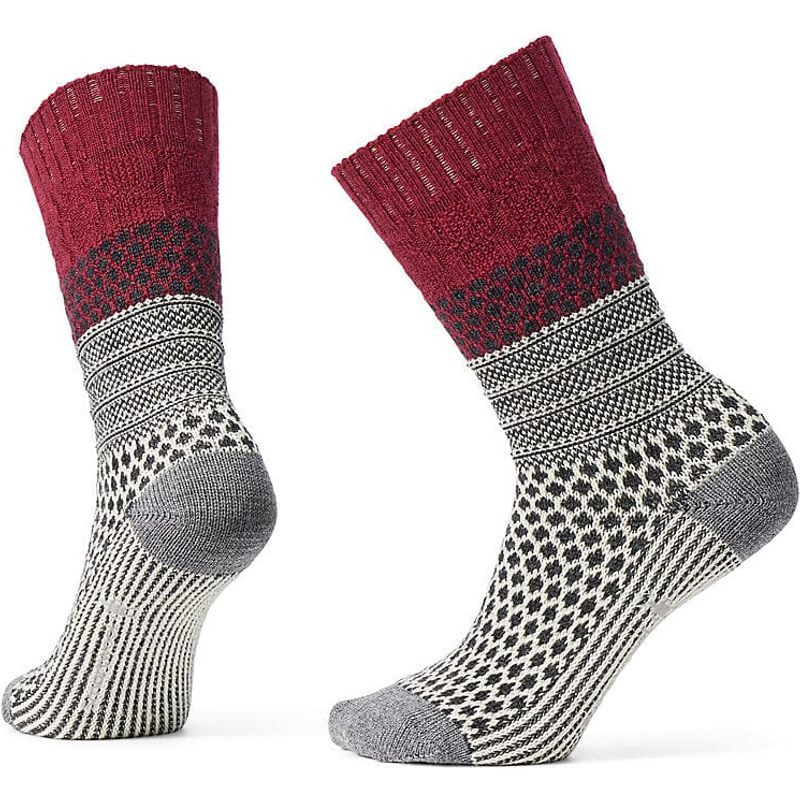 Everyday Popcorn Cable Crew Socks 1 - Tibetan Red