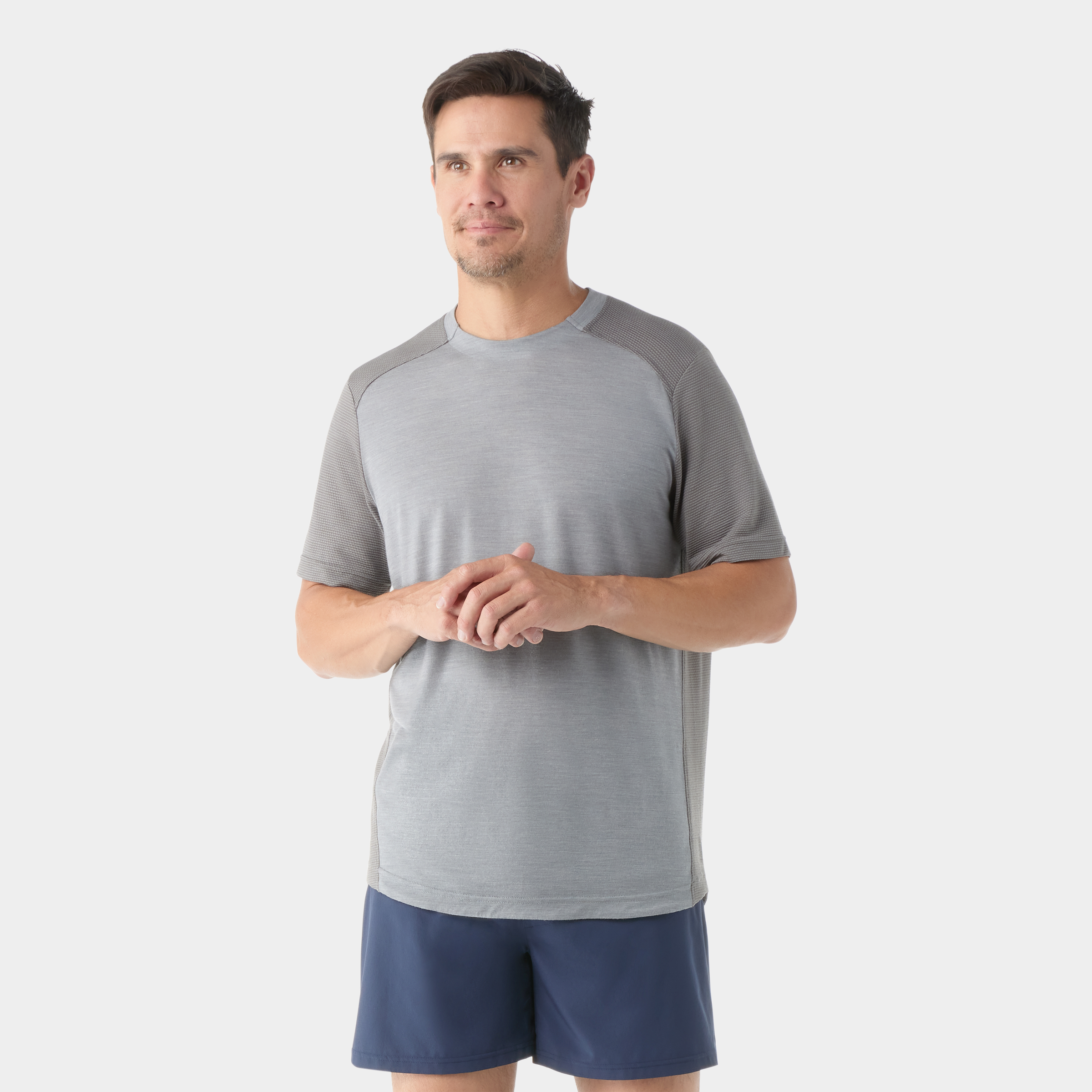 Mens Active Mesh Short Sleeve - Light Gray Heather