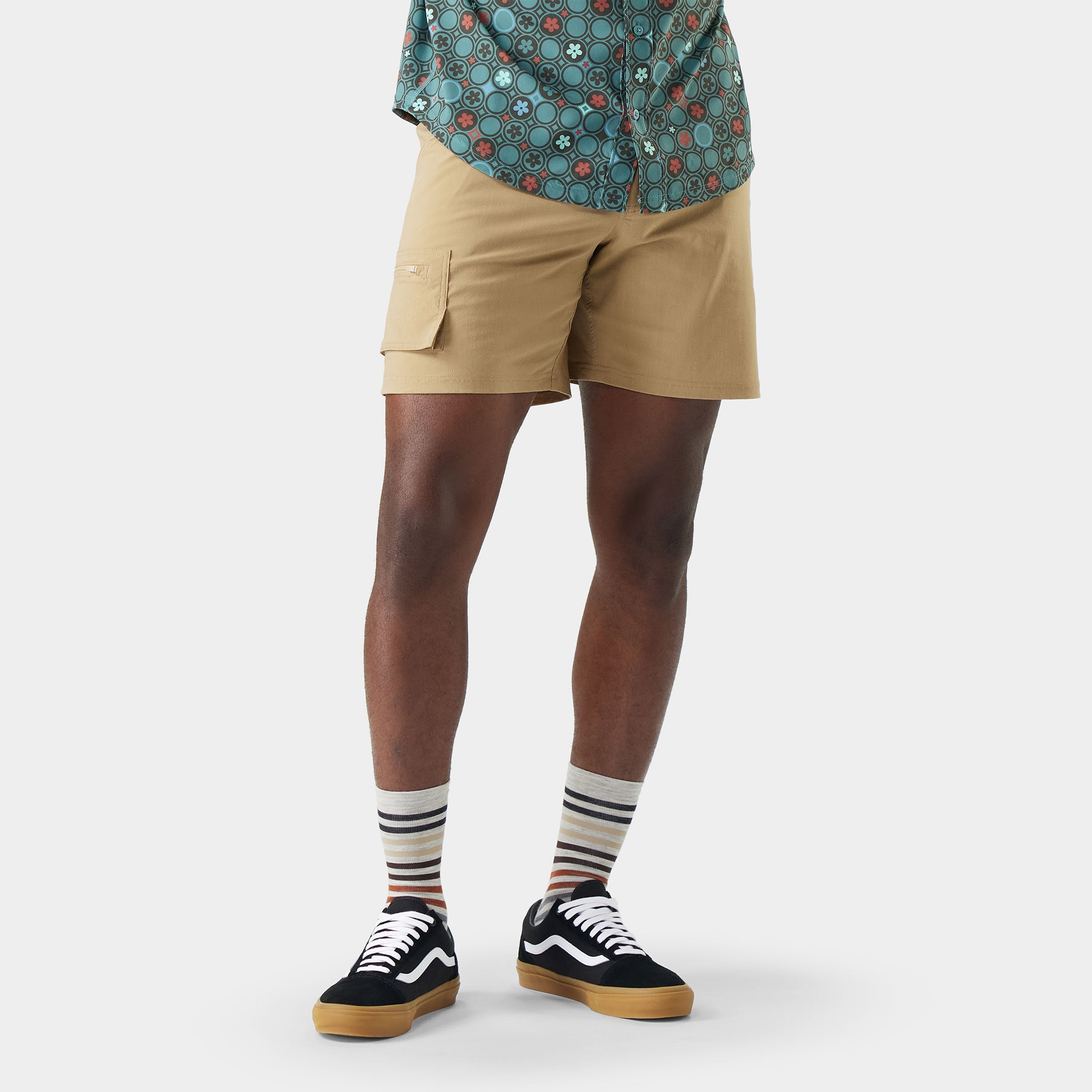 Mens Merino 7 Cargo Hike Short - Khaki