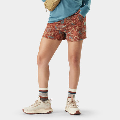 Womens 4 Hike Short - Burnt Sienna Paisley