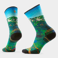 Smartwool Women's Hike Targeted Cushion Mountain Lake Print Crew Socks - Capri