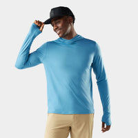 Mens Merino Sun Hoodie - Mineral Blue