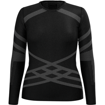 Smartwool Women's Intraknit Thermal Merino Base Layer Crew - Black-White