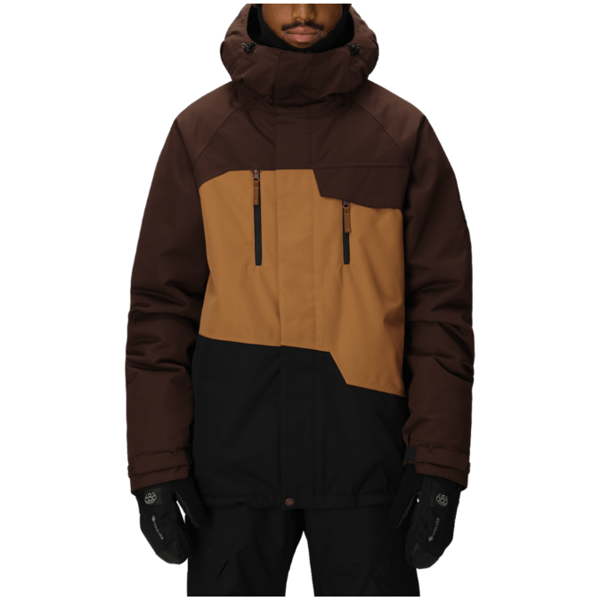 Mens Geo Insulated Jacket - COFFEE COLORBLOCK