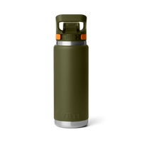 YETI Rambler 26oz Bottle with Flip Chug Cap - Olive/King Crab Orange (back)
