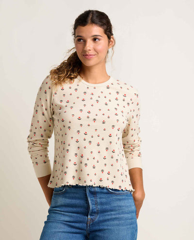 Toad&Co Women's Foothill LS Crew II - Salt Tulip Print