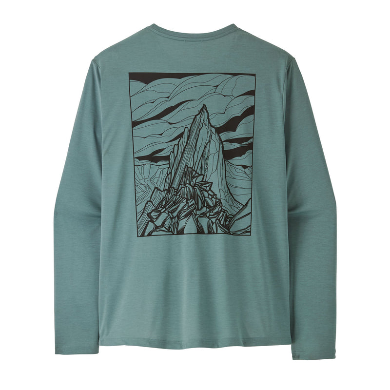 Mens Long Sleeved Cap Cool Daily Shirt - Cloud Crag Blue Sage - Light Blue Sage X-Dye