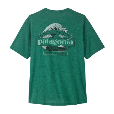 Mens Cap Cool Daily Shirt - Great Waves Gem Green - Light Gem Green X-Dye