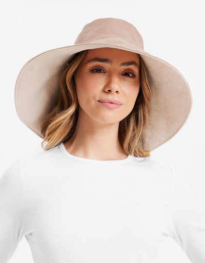 Ultra Wide Cotton Linen Hat Upf 50 - Desert Sand / Beige