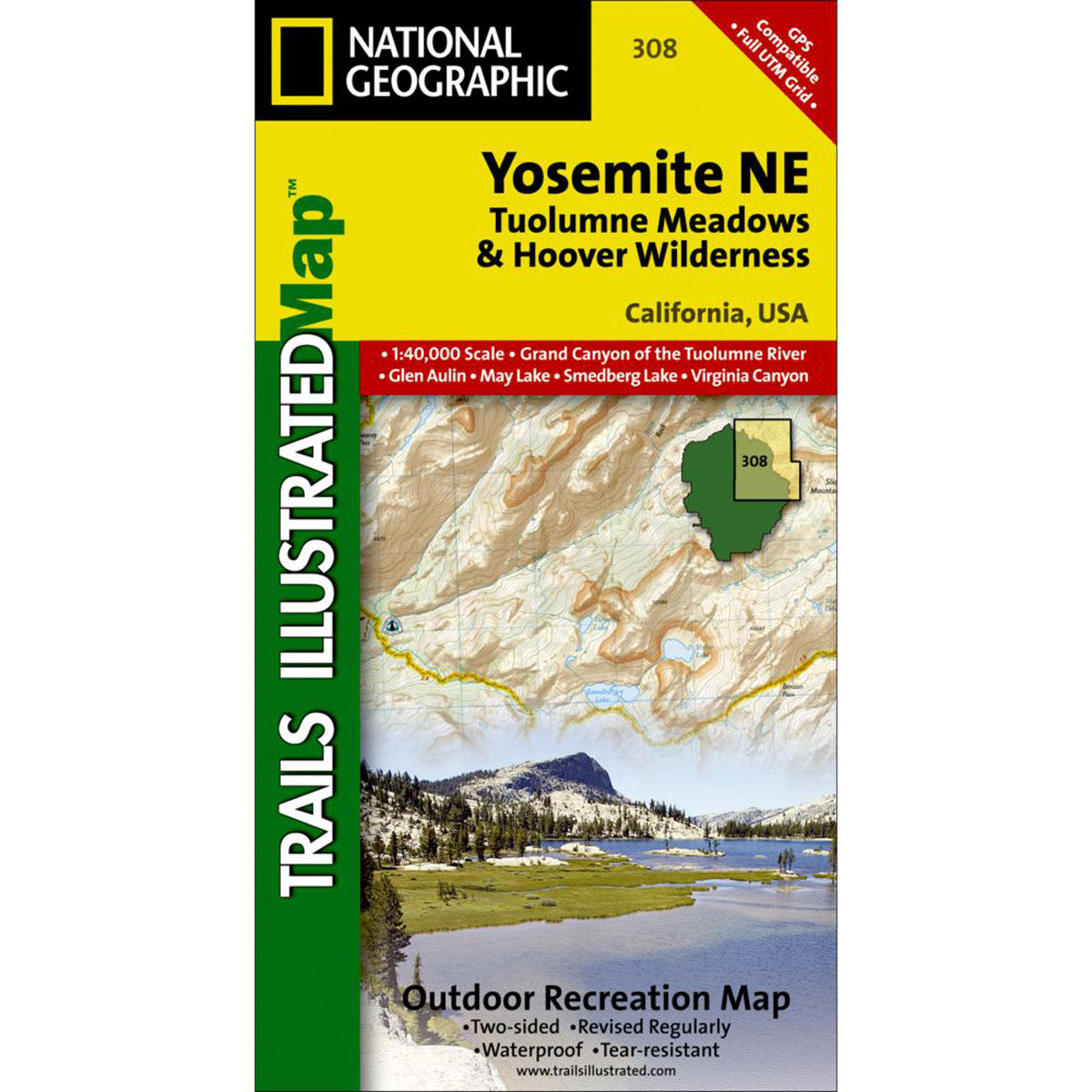 Yosemite Ne Tuolumne Meadows And Hoover Wilderness Map