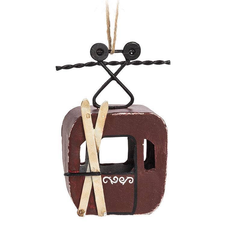 Abbott Red Cable Car Ornament-4.5"H