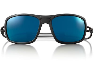 Azzurro Regular Sunglasses - Charcoal / Polarized Grey with Blue Mirror