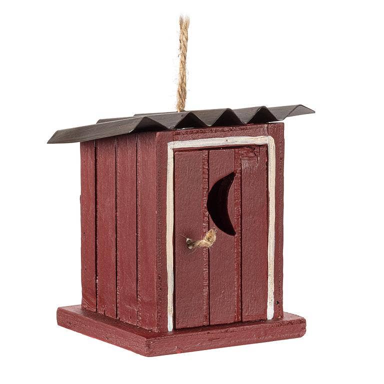 Abbott Red Outhouse Ornament-3.5"H