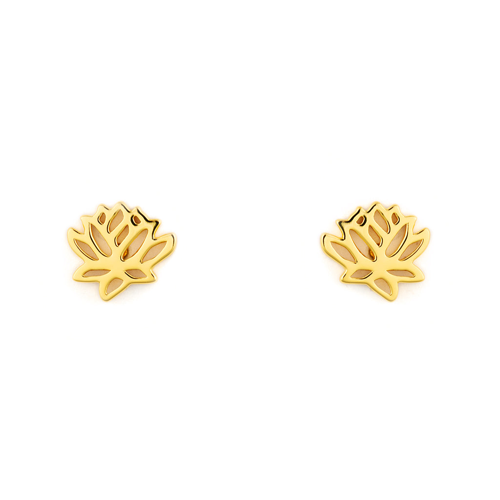 Bronwen 6043 Lotus Flower post earrings, Gold