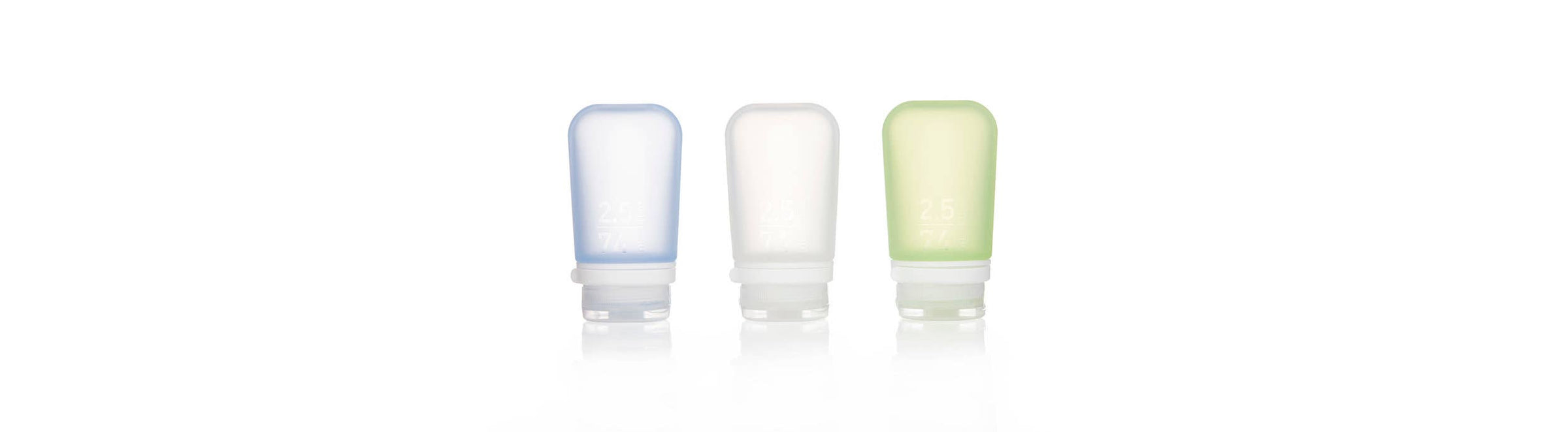 GoToob+ 3-Pack Refillable Silicone Travel Bottles: Ocean / Large