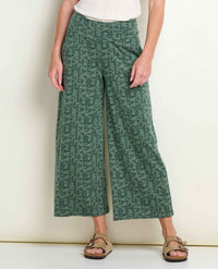 Toad&Co Women's Chaka Wide Leg Crop Pant - Cilantro Print