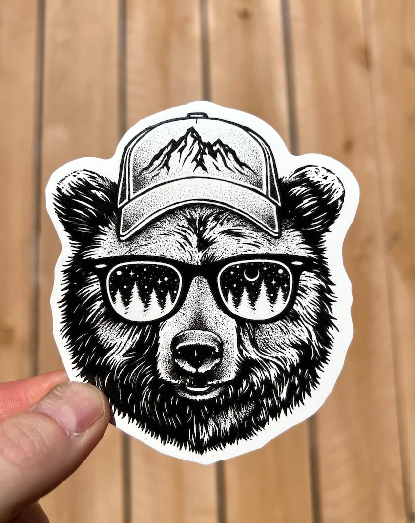 Sticker Art Cool Bear Sticker