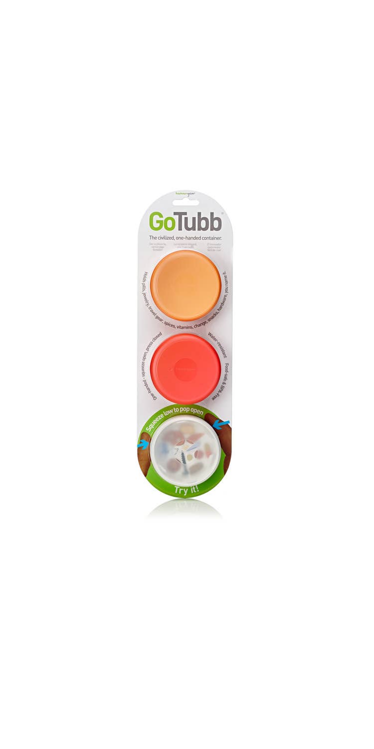 GoTubb 3-Pack - Reusable Storage Travel Container: Clear/Green/Blue / Medium