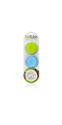 humangear GoTubb 3-Pack - Reusable Storage Travel Container: Clear/Green/Blue / Medium