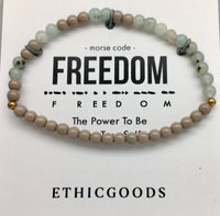 Morse Code Bracelet - Lapis / Marble