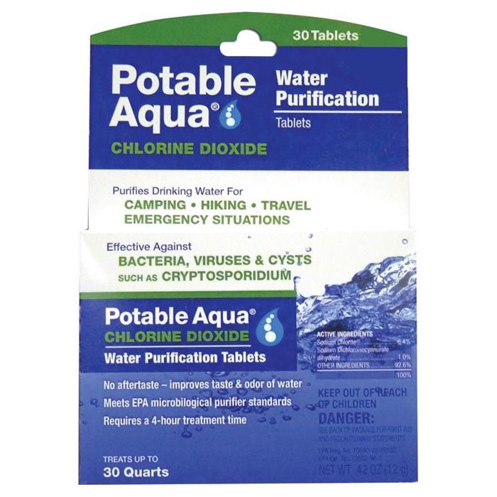 Potable Aqua Chlorine Dioxide Tablets 30 Pack - 30 PK