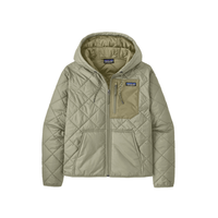Womens Diamond Quilted Bomber Hoody - Weathered Stone