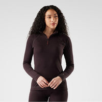 Smartwool Women's Classic Thermal Merino Base Layer 1/4 Zip - Mink Heather