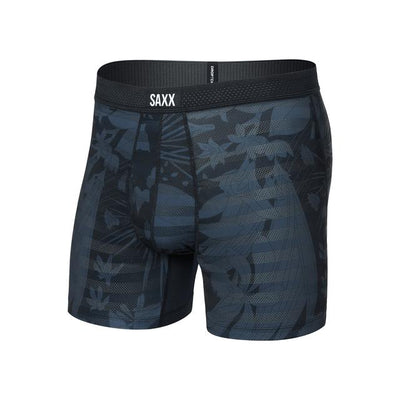 SAXX Droptemp Cooling Mesh Boxer Brief Fly - Jungle Noir-Black