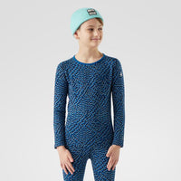 Smartwool Kids' Classic Thermal Merino Base Layer Crew - Nival Blue Retro Line