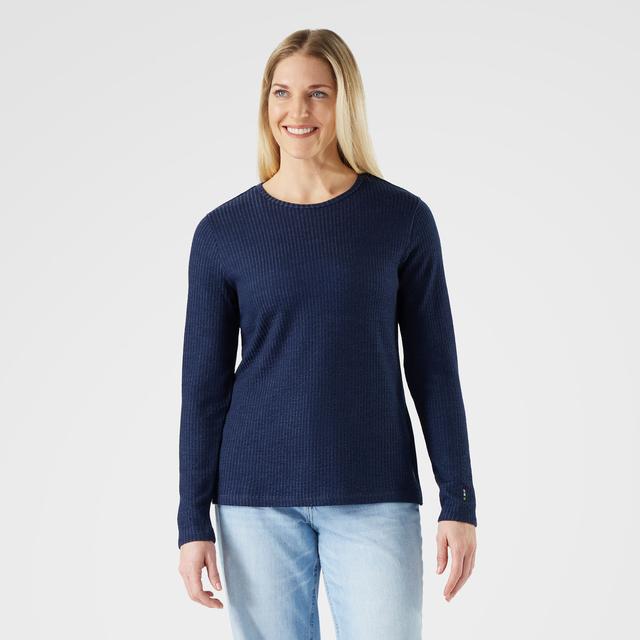 Smartwool Women's Thermal Merino Rib Crew - Nightfall Blue-Deep Navy