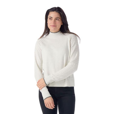 Smartwool Women's Edgewood Mock Neck Sweater - Natural Donegal