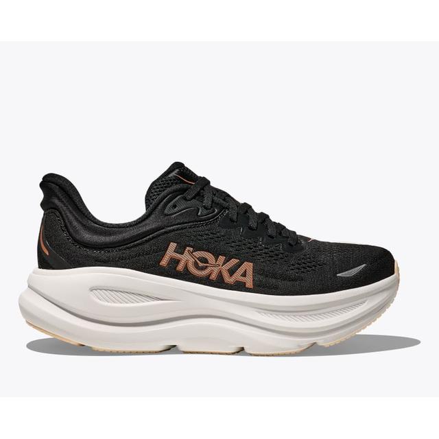 Hoka Women's Bondi 9 - Black / Rose Gold