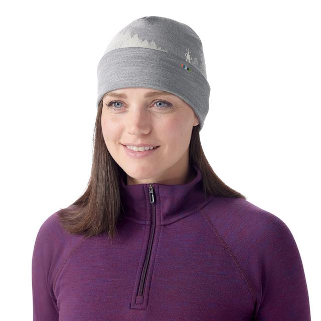 Smartwool Thermal Merino Reversible Cuffed Beanie - Light Gray Foggy Pines