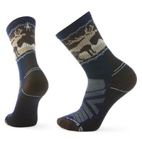 Smartwool Hike Light Cushion Mountain Moose Crew Socks - Deep Navy