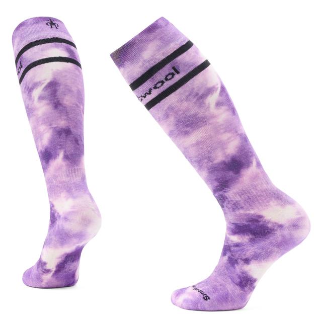 Smartwool Women's Ski Full Cushion Tie Dye Print OTC Socks - Purple Iris