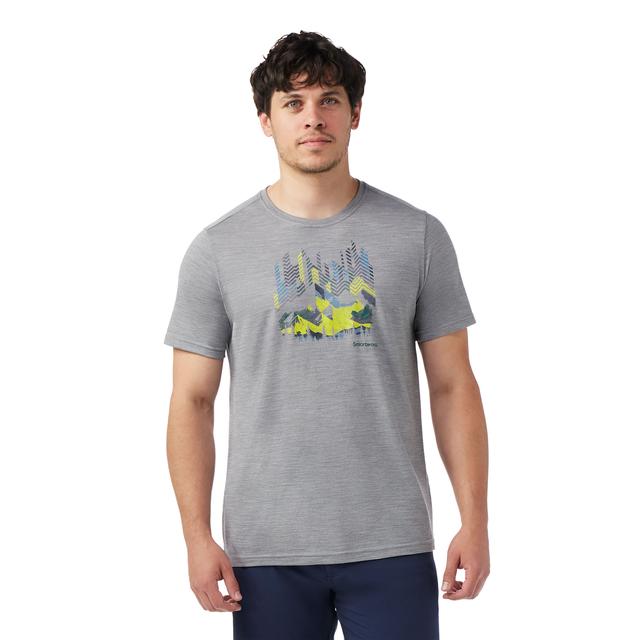 Smartwool Men's Vital Peaks Active Short Sleeve Graphic Tee - Light Gray Heather