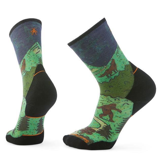 Smartwool Trail Run Targeted Cushion Neature Print Crew Socks - Twilight Blue