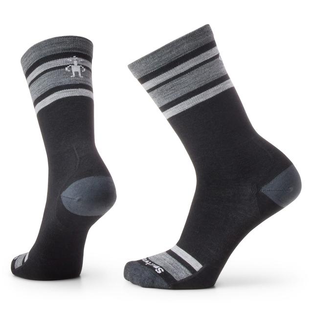 Smartwool Everyday Top Split Stripe Crew Socks - Black-Charcoal
