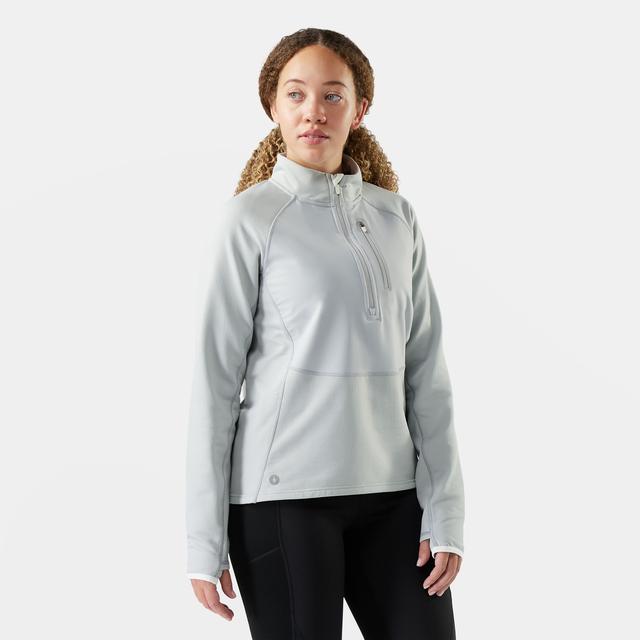 Smartwool Women's Active Fleece Wind 1/2 Zip - Storm Gray