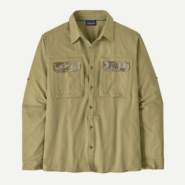 Mens Long Sleeved Self Guided Sun Shirt - Gumtree Green