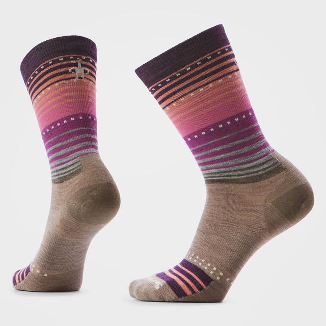 Smartwool Everyday Stitch Stripe Zero Cushion Crew Socks - Fossil-Purple