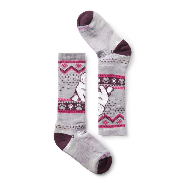 Smartwool Kids' Wintersport Full Cushion Polar Bear Pattern OTC Socks - Purple Eclipse