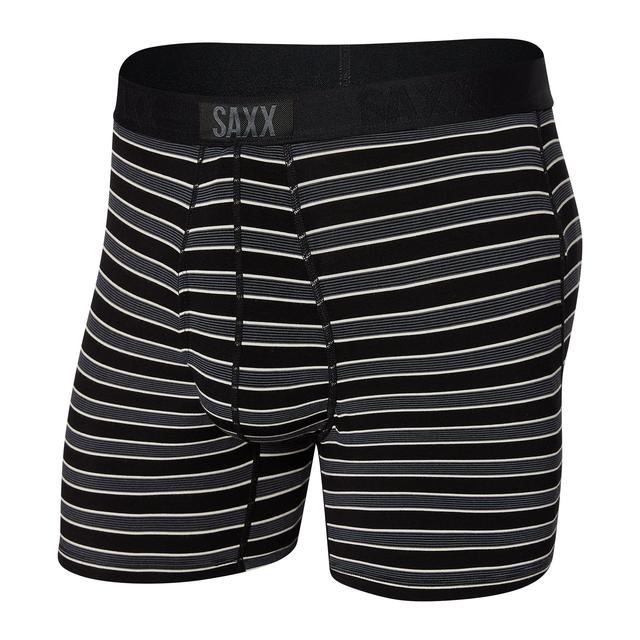 SAXX Ultra Super Soft Boxer Brief Fly - Black Crew Stripe