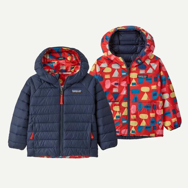 Patagonia Baby Reversible Down Sweater Hoody 1 - Forest Being: Sizzle Red