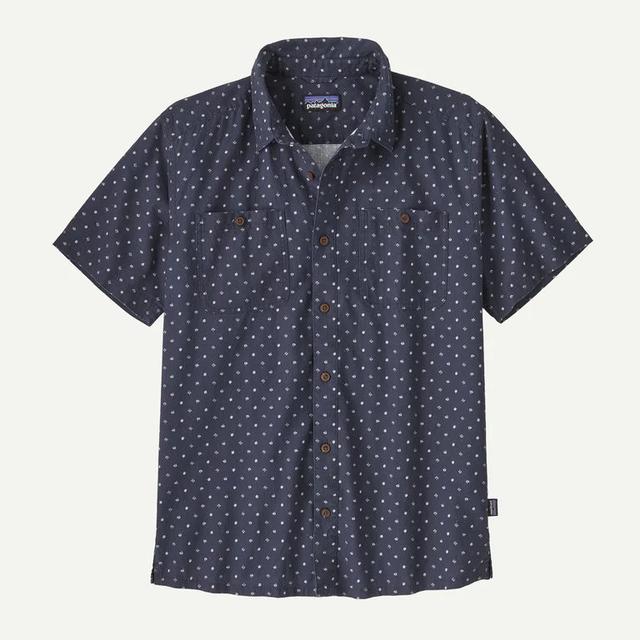 Patagonia Men's Back Step Shirt - Salmon and Flowers: Sunken Blue