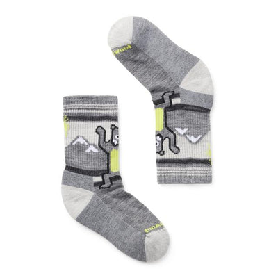 Smartwool Kids' Hike Light Cushion Hiking Bear Crew Socks - Medium Gray
